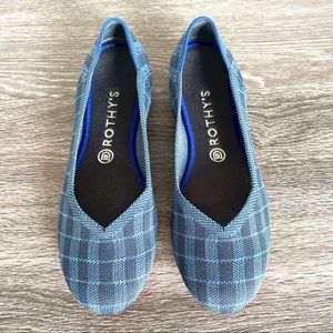 ROTHY’S The Flat in Indigo Gingham Shoes